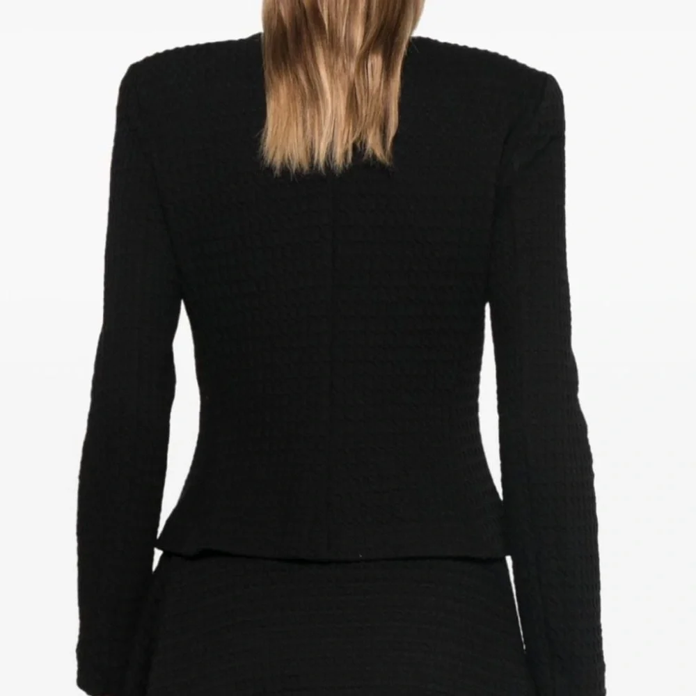 Giorgio Armani Black Jacket with Quilted Texture
